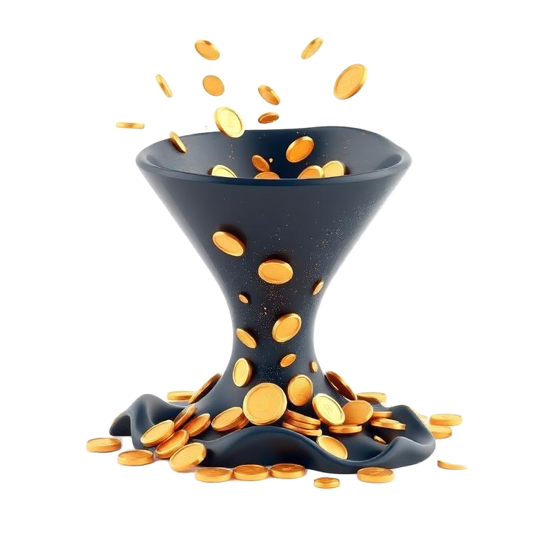 3D marketing funnel converting audience into revenue